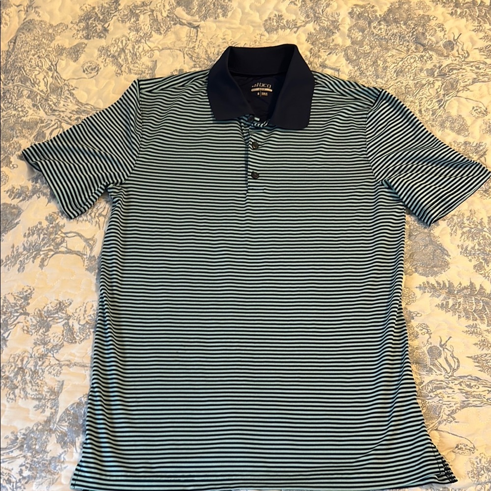 Nautica Men's Striped Polo Shirt - Blue and Black